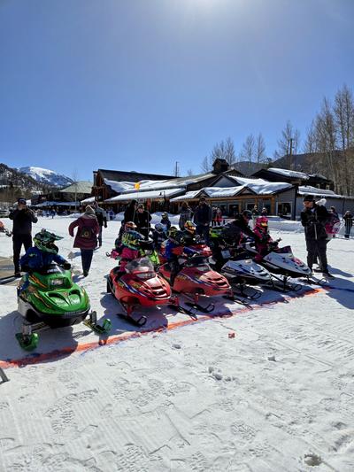 Kids snowmobile races